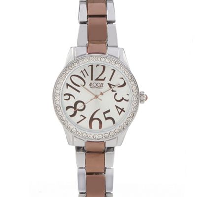 Floozie by Frost French Silver diamante Dali dial watch